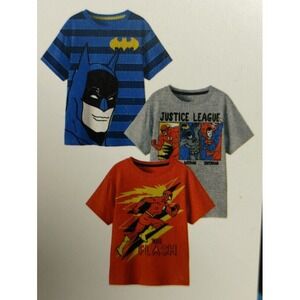 NWT Justice League Boys 3 Pk Tees Size 5/6